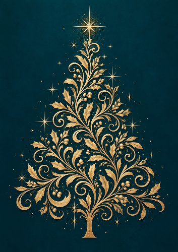 Gold Swirly Christmas Tree