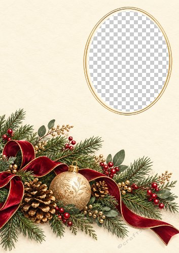 Christmas Pine Cones Aperture Card
