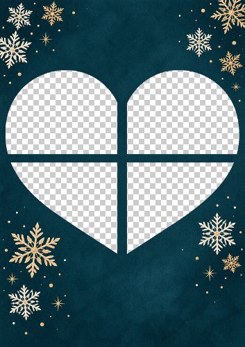 Christma Blackboard Style Heart Aperture Card