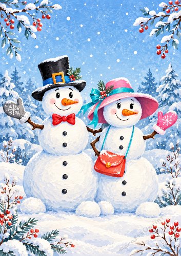 Happy Snow Couple