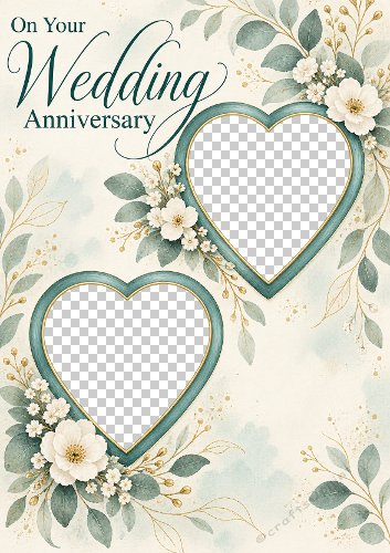 Wedding Anniversary Hearts Photo Card