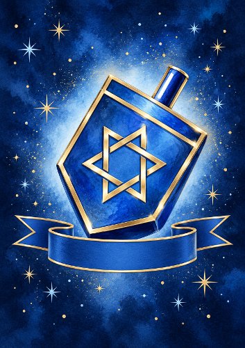 Dreidel Hanukkah Card