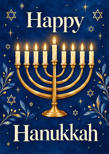 Happy Hanukkah Menorah Card