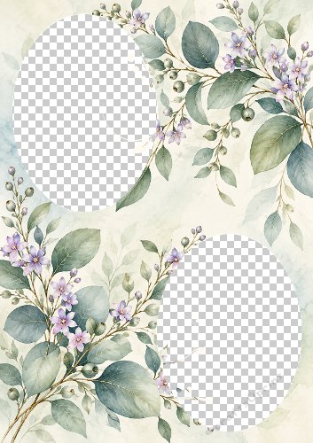 Floral Swirl Aperture Card