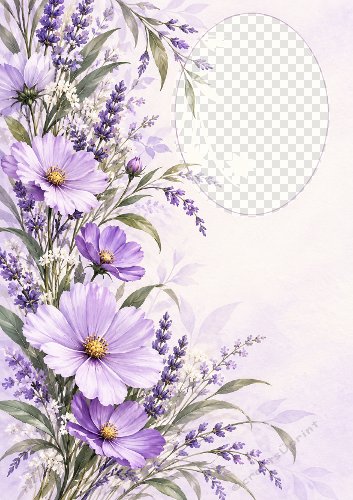 Purple Flourish Photo Card