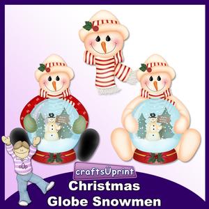 Christmas Globe Snowmen Clip Art