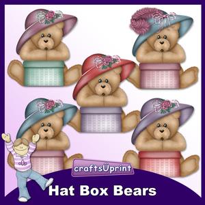 Hat Box Bears Clip Art