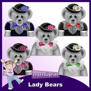 Lady Bears Clip Art