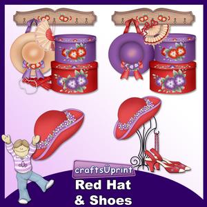 Red Hat & Shoes Clip Art