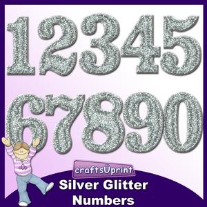 Crafty Bob's Silver Glitter Numbers