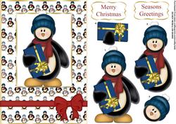 Penguin's Present Cute Christmas Step by Step Card