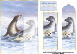 Arctic Seal Christmas Bookmark Card