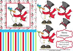 Snowy and His Bluebird Friend Christmas Step by Step Card