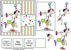 Crazy Birthday Step by Step Card