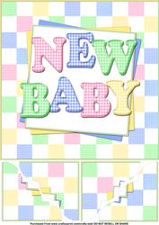 Bright & Funky Gingham New Baby Quick Card