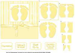 Baby Feet Pyramid Neutral New Baby Card