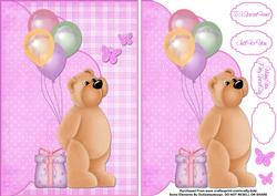 Birthday Balloon Bear Female Envelope Card