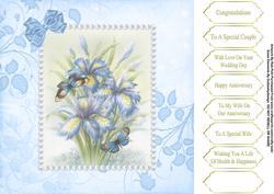 Wedding Iris & Butterflies 8x8 Quick Card