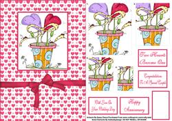 Two Hearts Become One Modern Wedding Pyramid Card