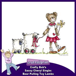 Crafty Bob's Sassy Cheryl Single: Bear Pulling Toy Lambs
