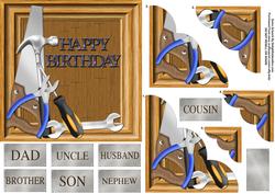 Male Tool Themed Birthday Corner Stacker