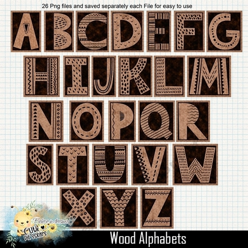 Letter Press Wood Alphabets VOL 01 -CU