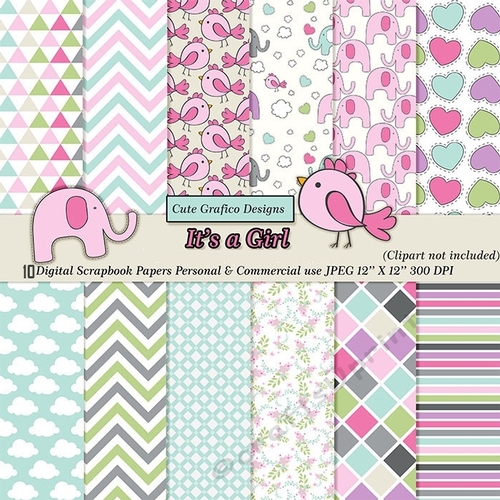Its a Giril -Digital Scrapbook Papers 