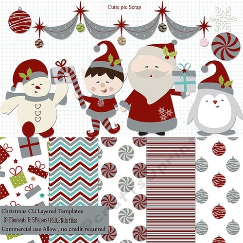 Christmas Templates , Layered Psd - Commercial Use , Cliparts 