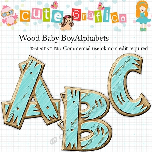Wood  Alphabets For Baby Boy (CU)