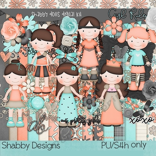 Shabby Dolls Digital Scrapbook Kit 