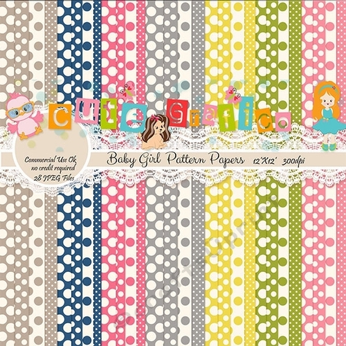 50 % Off Baby Girl Polka Dots Digital Paper Pack,Baby Boy Shower - Birthday - Pool Party - Printable 12x12 Scrapbooking Backgrounds,Baby Boy Polka Dots Pattern Papers 