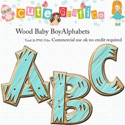 Wood Alphabets For Baby Boy (CU)