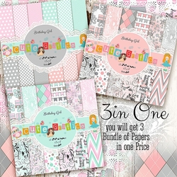 65% OFF Birthday Girl Digital Papers for print 