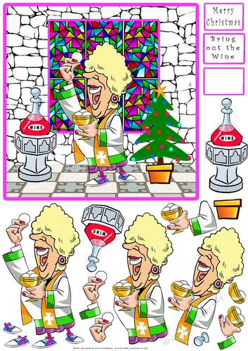 Bring Out The Christmas Wine - Decoupage