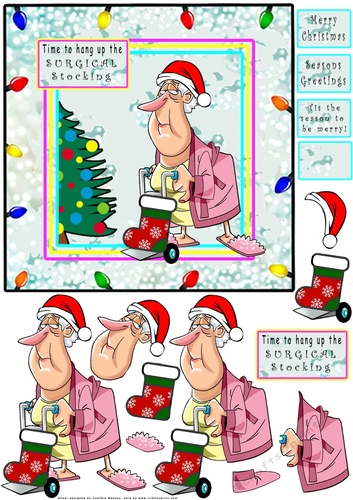 Time To Hang Up The Surgical Stocking - Decoupage