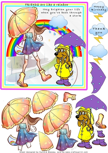 Friends Are Like Rainbows - Decoupage