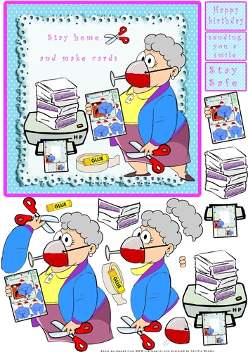 Stay Home And Make Cards - Decoupage