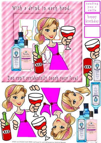 With A Drink In Each Hand You Cant Accidentally Touch Your Face - Decoupage