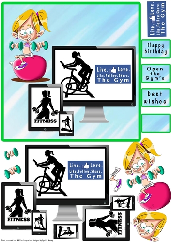 Gym Girl - Open The Gyms - Decoupage