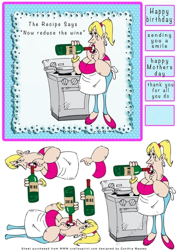 The Recipe Says -  Now Reduce The Wine- Decoupage