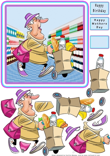 Supermarket Shopper - Decoupage