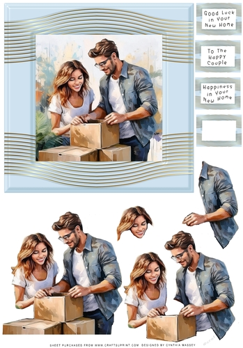 New Home Happy Couple - Decoupage