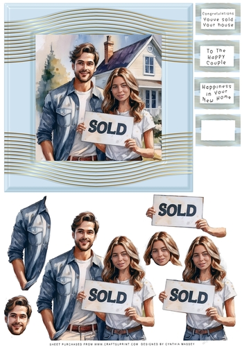 House Sold Congratulations - Decoupage