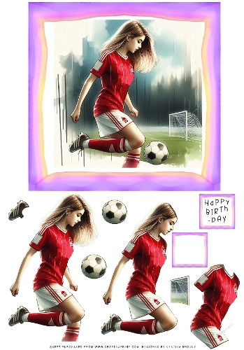 Football Soccer Female - Decoupage