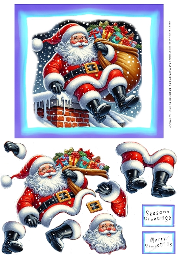 cup1404592_3367 - RoofTop Santa 4 - Decoupage