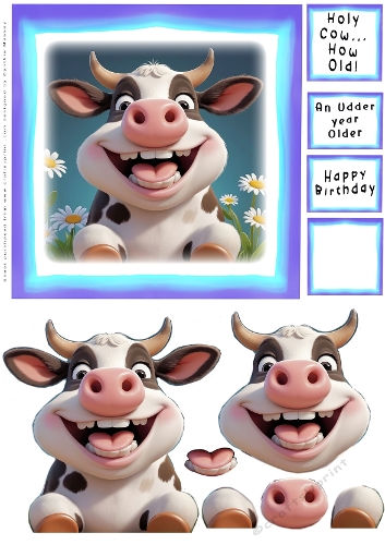 Holy Cow! How Old - Decoupage