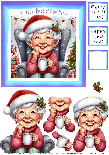 Sit Back Relax and be Merry - Decoupage