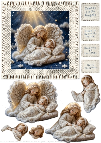 Santas Little Angels - Decoupage