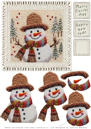 Knitted Snowman 2 - Decoupage