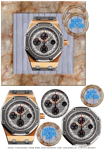 Watch in a marble frame